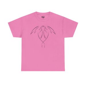 Minimalist Line Art Dragons T-Shirt — Two Dragons Nose-to-Nose with Intertwined Tails